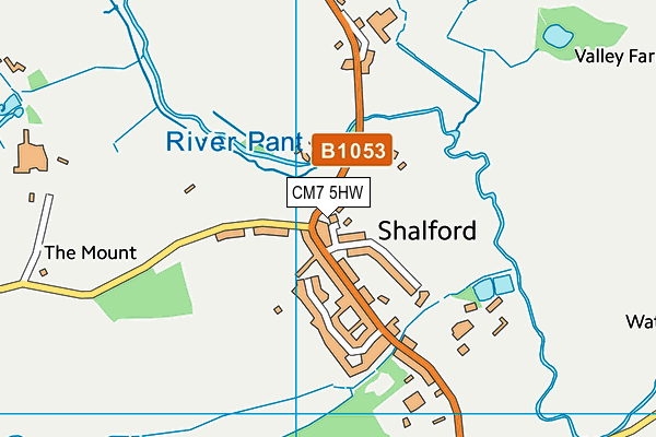 CM7 5HW map - OS VectorMap District (Ordnance Survey)