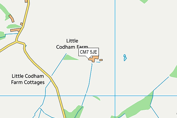 CM7 5JE map - OS VectorMap District (Ordnance Survey)