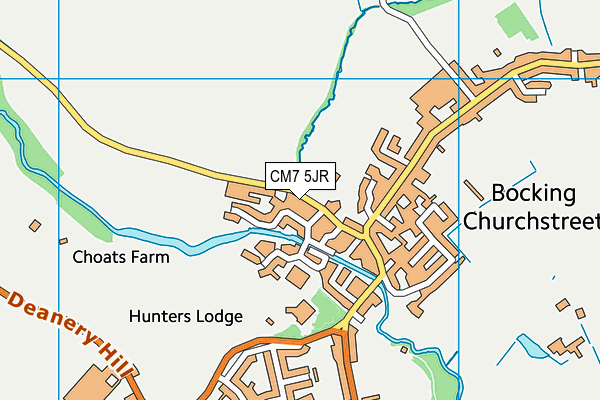 CM7 5JR map - OS VectorMap District (Ordnance Survey)