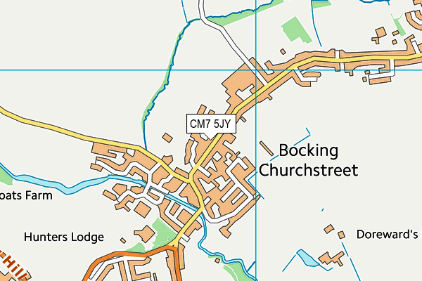 Bocking Sports Club map (CM7 5JY) - OS VectorMap District (Ordnance Survey)