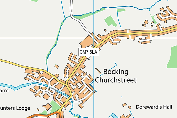 Bocking Primary School map (CM7 5LA) - OS VectorMap District (Ordnance Survey)