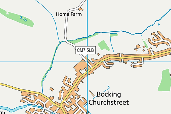 CM7 5LB map - OS VectorMap District (Ordnance Survey)