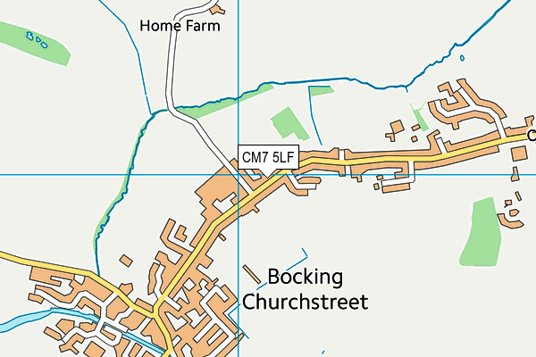 CM7 5LF map - OS VectorMap District (Ordnance Survey)