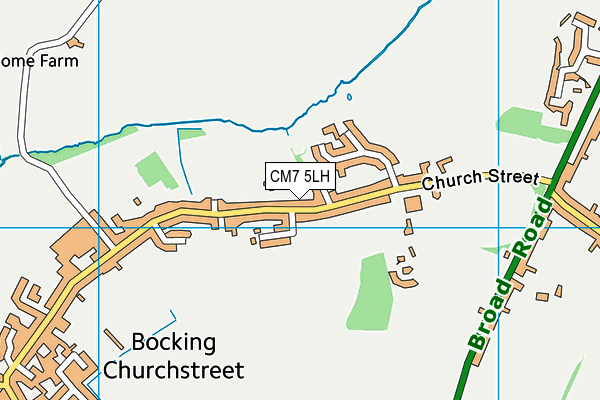 CM7 5LH map - OS VectorMap District (Ordnance Survey)