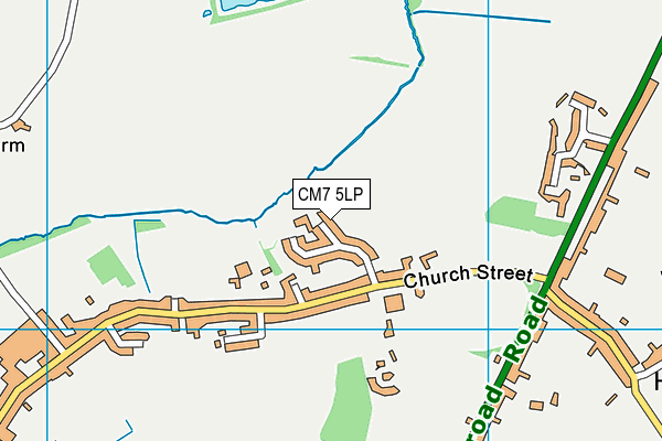 CM7 5LP map - OS VectorMap District (Ordnance Survey)