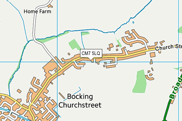 CM7 5LQ map - OS VectorMap District (Ordnance Survey)