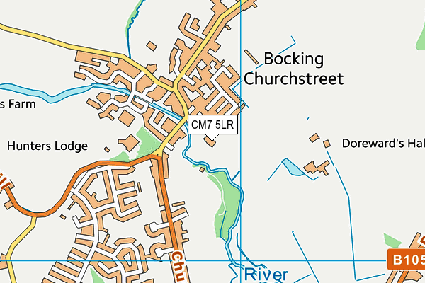 CM7 5LR map - OS VectorMap District (Ordnance Survey)
