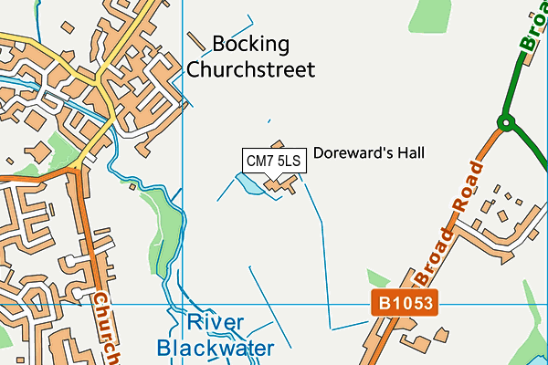 CM7 5LS map - OS VectorMap District (Ordnance Survey)