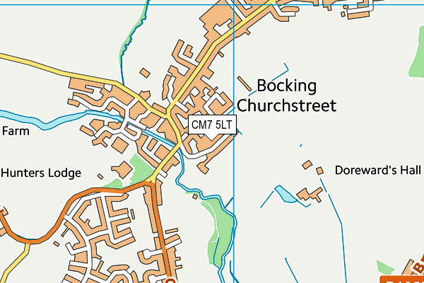 CM7 5LT map - OS VectorMap District (Ordnance Survey)