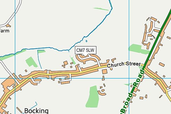 CM7 5LW map - OS VectorMap District (Ordnance Survey)