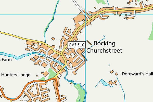 CM7 5LX map - OS VectorMap District (Ordnance Survey)