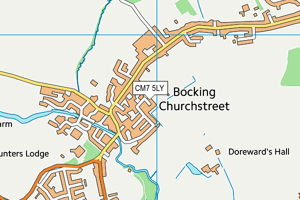 CM7 5LY map - OS VectorMap District (Ordnance Survey)