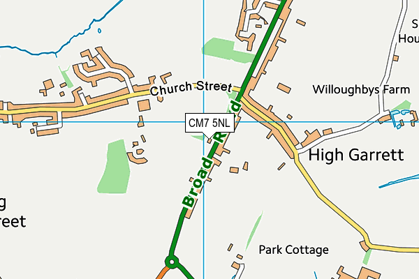 CM7 5NL map - OS VectorMap District (Ordnance Survey)