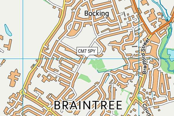 CM7 5PY map - OS VectorMap District (Ordnance Survey)