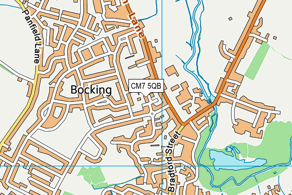 CM7 5QB map - OS VectorMap District (Ordnance Survey)