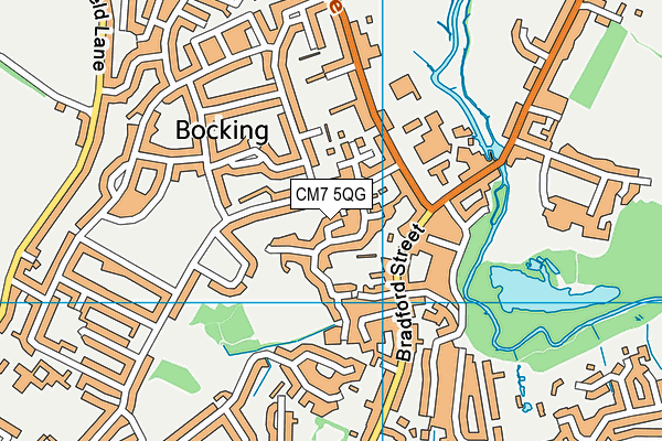 CM7 5QG map - OS VectorMap District (Ordnance Survey)