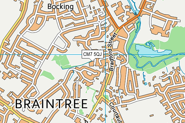 CM7 5QJ map - OS VectorMap District (Ordnance Survey)