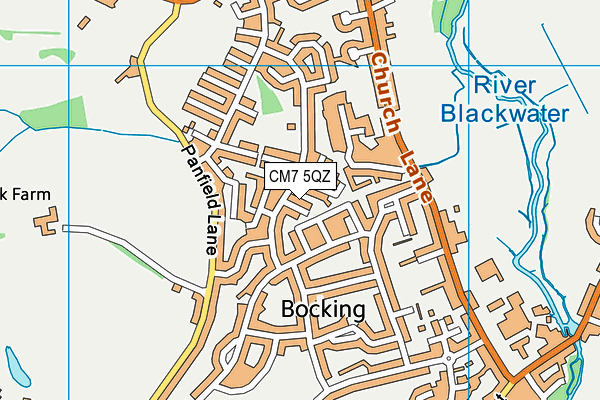 CM7 5QZ map - OS VectorMap District (Ordnance Survey)