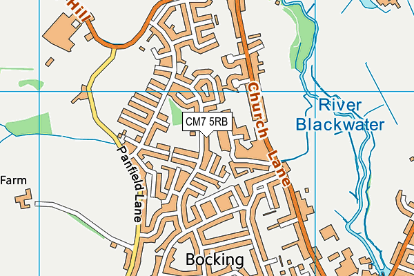 CM7 5RB map - OS VectorMap District (Ordnance Survey)