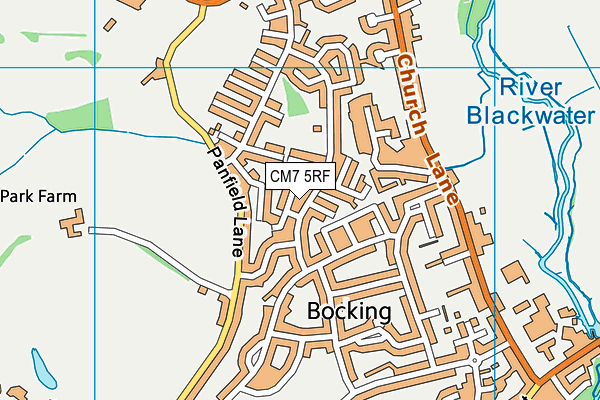 CM7 5RF map - OS VectorMap District (Ordnance Survey)