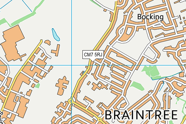CM7 5RJ map - OS VectorMap District (Ordnance Survey)