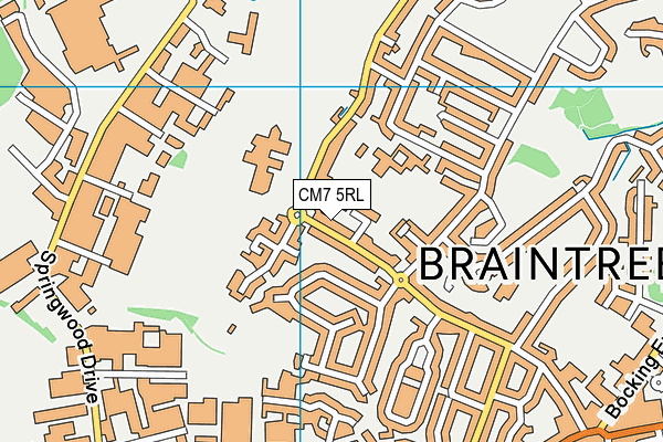 CM7 5RL map - OS VectorMap District (Ordnance Survey)