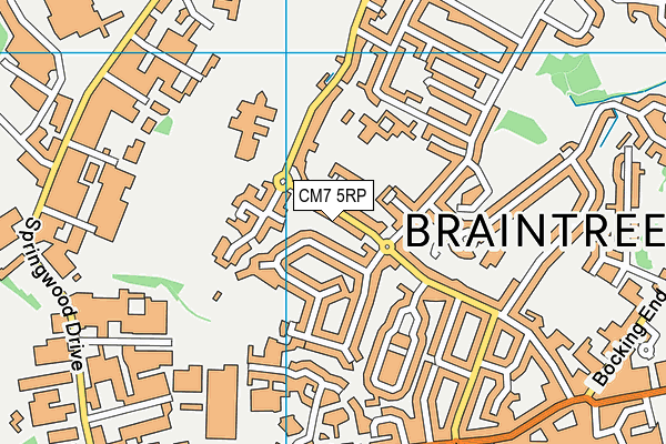 CM7 5RP map - OS VectorMap District (Ordnance Survey)