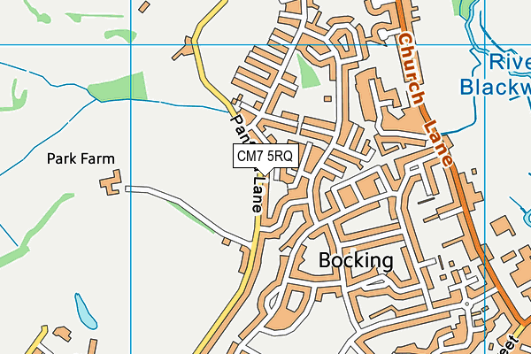 CM7 5RQ map - OS VectorMap District (Ordnance Survey)