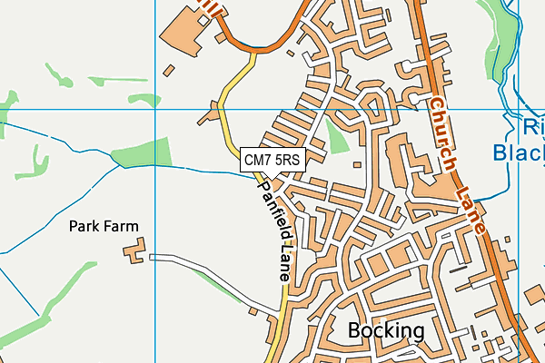 CM7 5RS map - OS VectorMap District (Ordnance Survey)