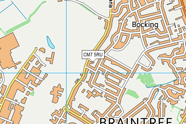 CM7 5RU map - OS VectorMap District (Ordnance Survey)