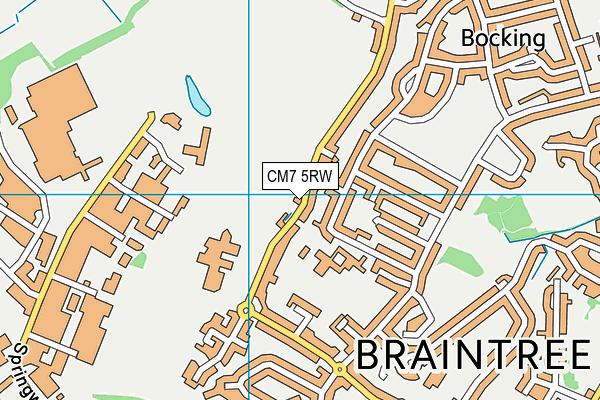CM7 5RW map - OS VectorMap District (Ordnance Survey)