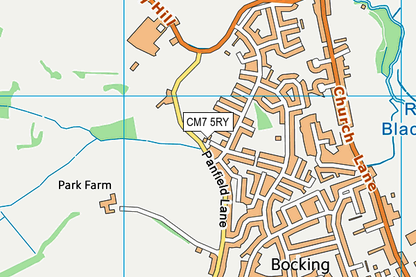 CM7 5RY map - OS VectorMap District (Ordnance Survey)