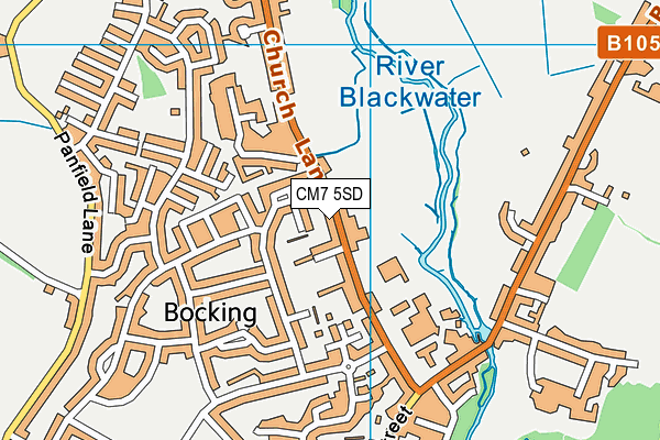 CM7 5SD map - OS VectorMap District (Ordnance Survey)
