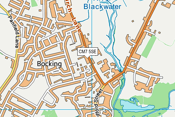 CM7 5SE map - OS VectorMap District (Ordnance Survey)