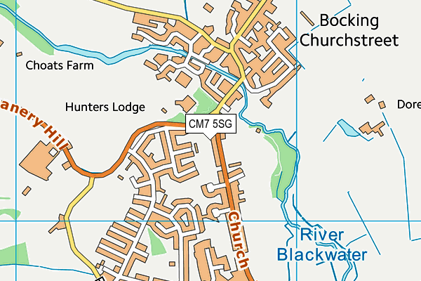 CM7 5SG map - OS VectorMap District (Ordnance Survey)