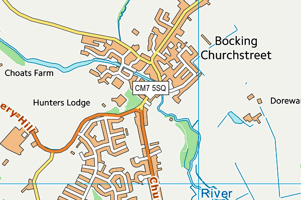 CM7 5SQ map - OS VectorMap District (Ordnance Survey)