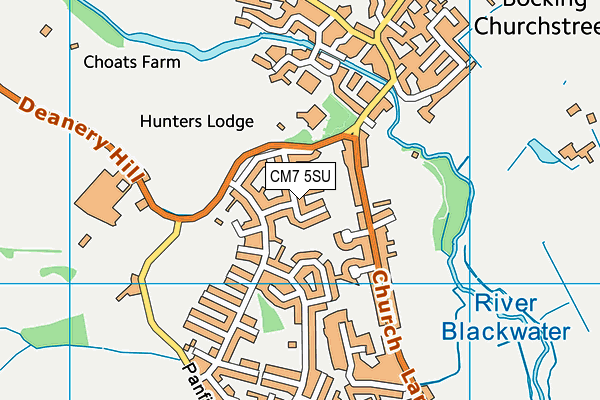 CM7 5SU map - OS VectorMap District (Ordnance Survey)