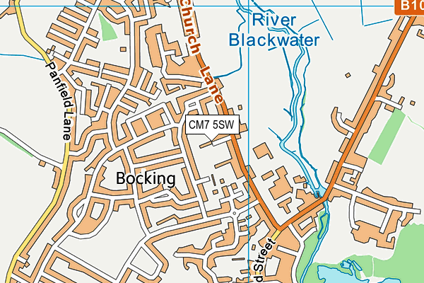 CM7 5SW map - OS VectorMap District (Ordnance Survey)