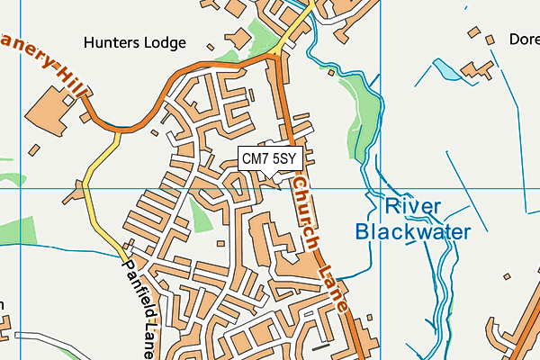 CM7 5SY map - OS VectorMap District (Ordnance Survey)