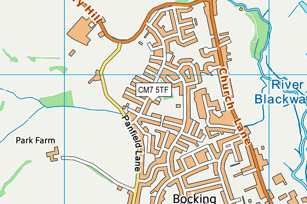 CM7 5TF map - OS VectorMap District (Ordnance Survey)