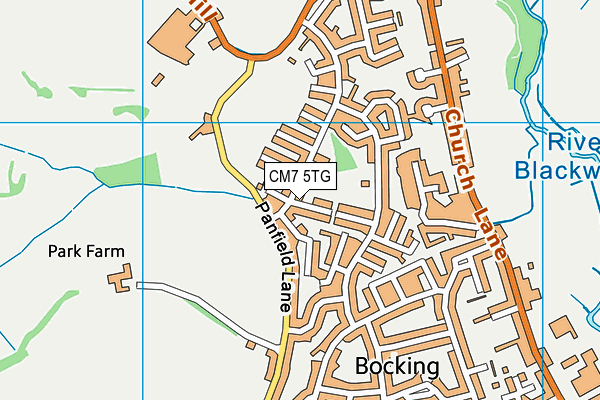 CM7 5TG map - OS VectorMap District (Ordnance Survey)