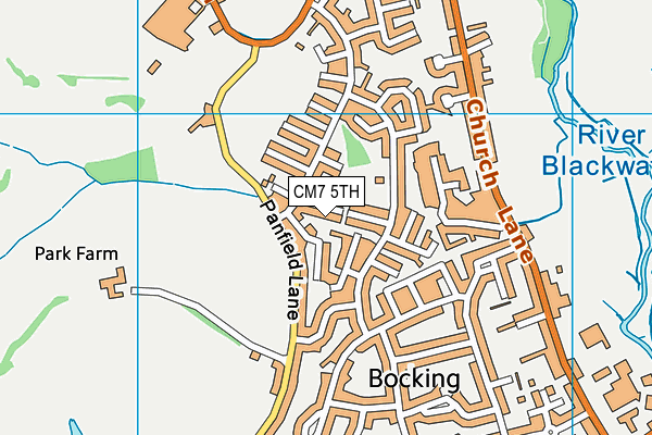 CM7 5TH map - OS VectorMap District (Ordnance Survey)