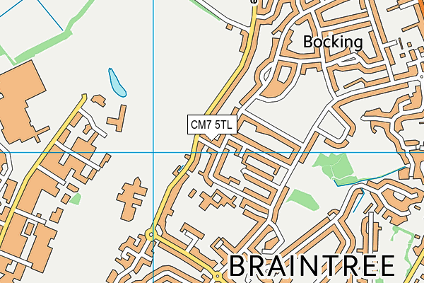 CM7 5TL map - OS VectorMap District (Ordnance Survey)