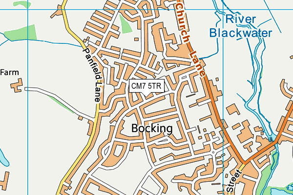 CM7 5TR map - OS VectorMap District (Ordnance Survey)