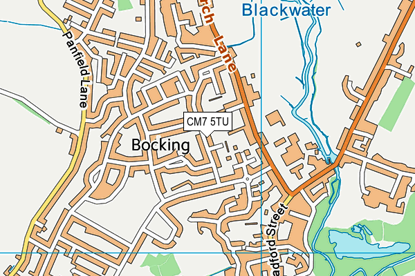 CM7 5TU map - OS VectorMap District (Ordnance Survey)