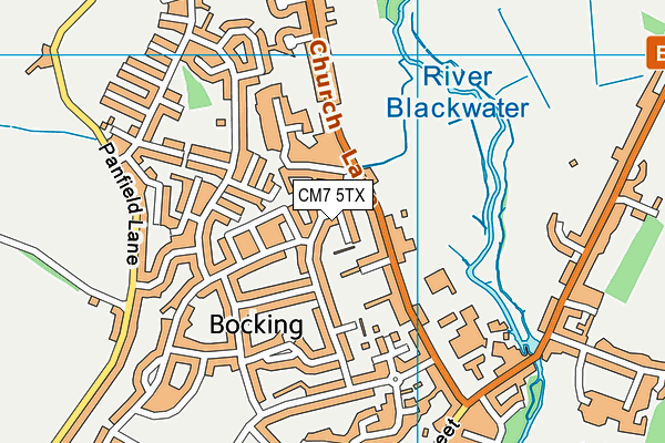 CM7 5TX map - OS VectorMap District (Ordnance Survey)