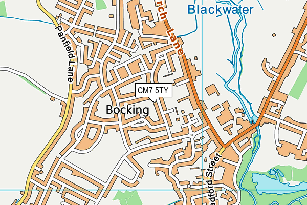 CM7 5TY map - OS VectorMap District (Ordnance Survey)