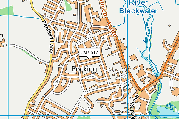 CM7 5TZ map - OS VectorMap District (Ordnance Survey)