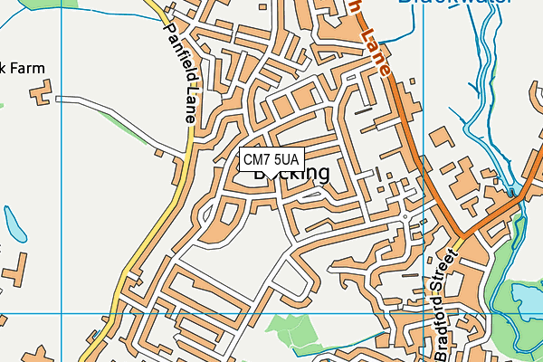 CM7 5UA map - OS VectorMap District (Ordnance Survey)