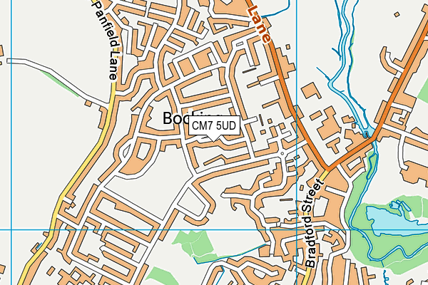 CM7 5UD map - OS VectorMap District (Ordnance Survey)